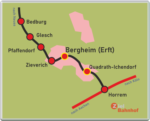 Horrem nach Aachen nach Neuss nach Köln Bedburg Bergheim (Erft) Glesch Pfaffendorf Zieverich Quadrath-Ichendorf